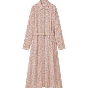 Uniqlo x Ines de la Fressange Rayon Printed Long Sleeve Shirt Dress Size XXS